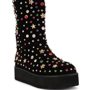 Studded Black Platform Boots